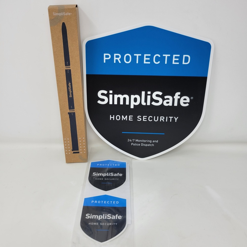 SimpliSafe Home Security Yard Sign Stake and 2 Window Decals Set SSYSTK3 New